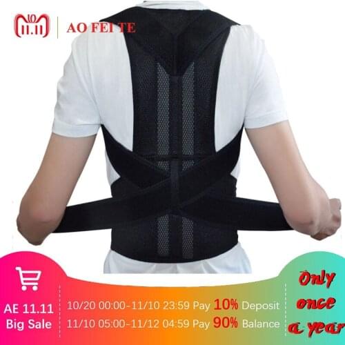 Fully Adjustable Back Support Brace Scoliosis Posture Corrector Waist/Shoulder Band Belt AFT-B003