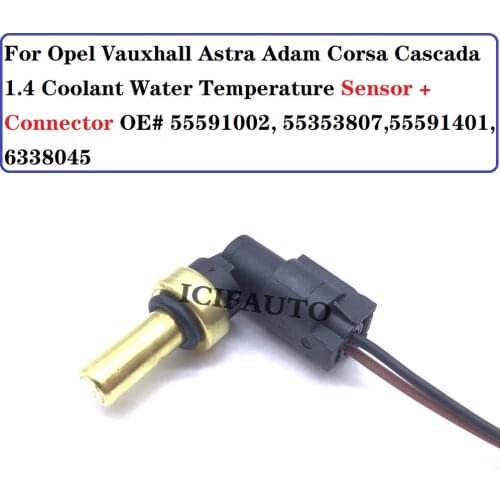 For Opel Vauxhall Astra Adam Corsa Cascada 1.4 Coolant Water Temperature Sensor Connector 55591002, 55353807,55591401, 6338045