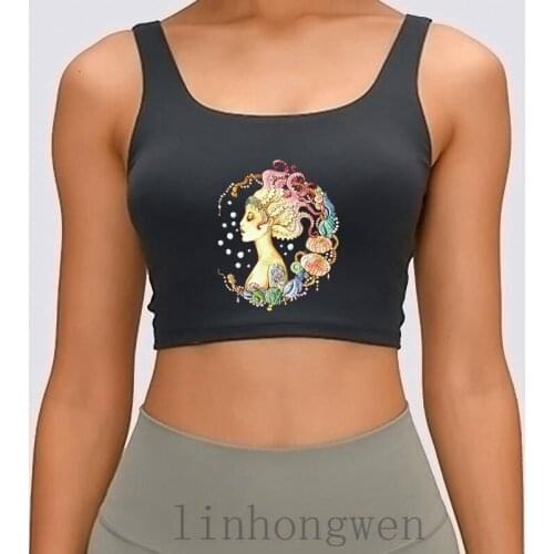 Mermaid Tattoo Women Tank Top Crazy Cotton Design Normal Vintage Spring Fashion S-XL Crop Top