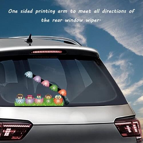 Removable Easter Owls Hatched Car Styling Waving Wiper Stickers and Decals PVC Rear Window Windshield Stickers Auto Accessories