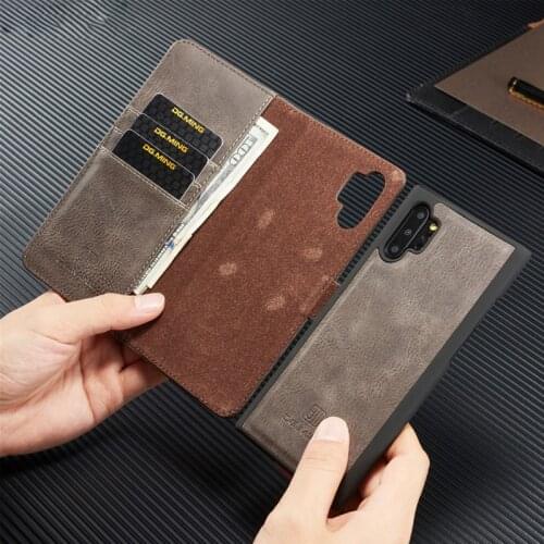 Removable Case For Samsung Galaxy Note 20 10 9 8 S20 FE Ultra S10 5G S9 S8 Plus S7 J6 2018 Leather Flip Magnetic Card Cover