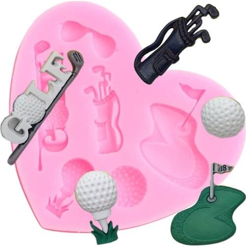 Golf Series Silicone Mold 3D Course Sunglasses Fondant Molds Cake Decorating Tools Candy Polymer Clay Chocolate Gumpaste Moulds