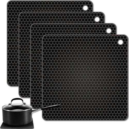 4Pcs/Set Silicone Hot Pot Holder Pads Heat Insulation Home Dining Table Mats
