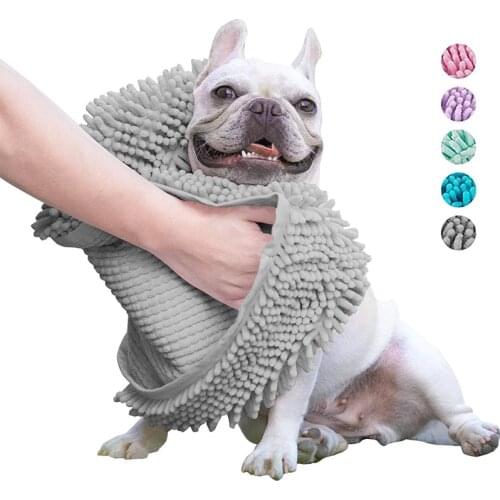 Dog Towel Soft Chenille Microfiber Shammy Absorption Cat Towels Quick Drying Towels For Cats Dogs Pet Bath Cleaning Supplies