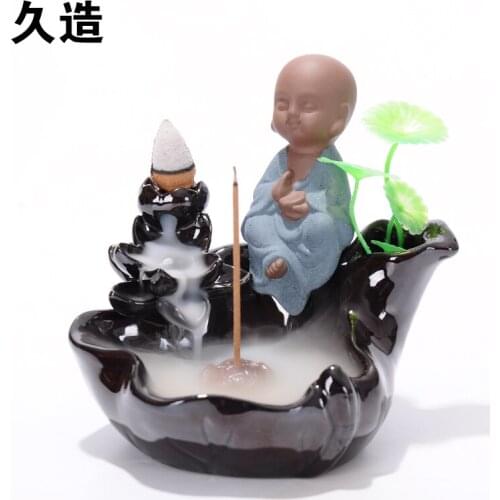 TOP business ART# HOME Office "CHAN " Buddha sand-fired porcelain pottery Smell Removing censer Incense Burner + free Incense