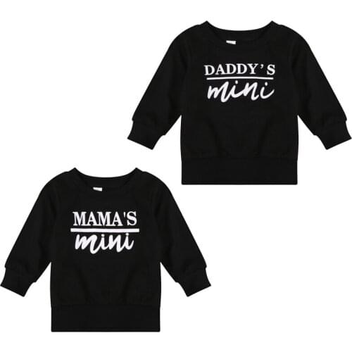 Baby Boy Round Color Tops Black Letter Pattern Pullover Sweatshirt Fall Spring Long Sleeve Top Loose Letter Printing Sweatshirt