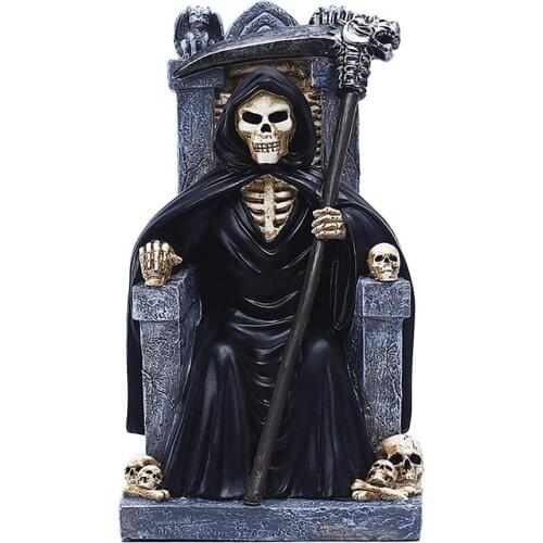 Traditional Throne Death Reaper Decoration Resin Craft For Halloween Desktop Decorations Halloween Gifts
