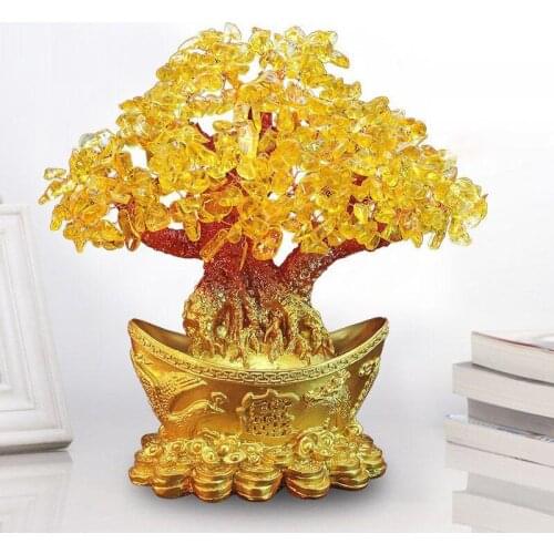 Yuanbao Tree Golden Gift Money Tree Ornament Fortune Tree Ornament Beautiful Delicate Desktop Wedding Gold Ingot Tree Ornament