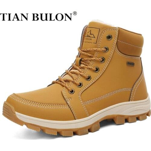 Winter Boots Men Military Boots Men Combat Army Ankle Boots Warm Plush Outdoor Trekking Boots Men Waterproof Work & Safety Shoes