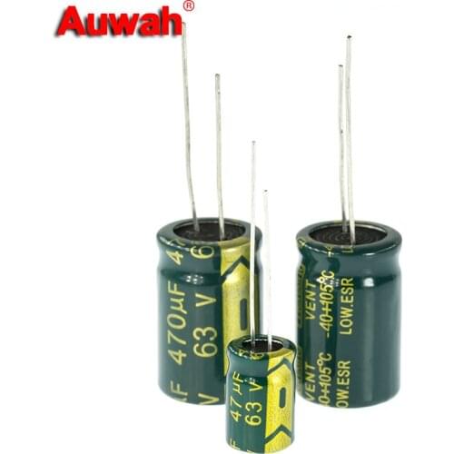 10-100pcs High Frequency Aluminum Electrolytic Capacitor 63V 10uF 22uF 47uF 100uF 220uF 330uF 470uF 1000uF 2200uF 3300uF 4700uF