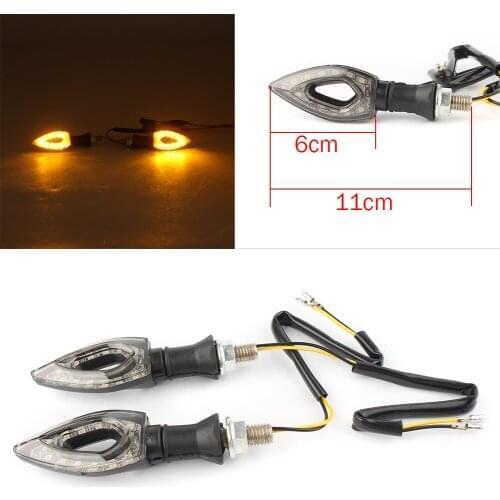 2pcs Universal Plastic Motorcycle Turn Signal Lights DC 12V Amber Yellow Lamps