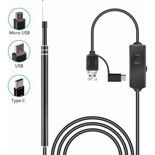 3 in 1 USB Ear Cleaning Endoscope HD Visual Ear Spoon Functional Diagnostic Tool Ear Cleaner Android 720P Camera Ear Health Care