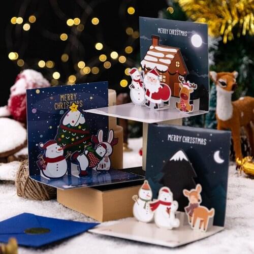 3D Pop Up Greeting Cards With Envelope Laser Cut Post Card For Birthday Christmas Valentine' Day Party Wedding Decoration