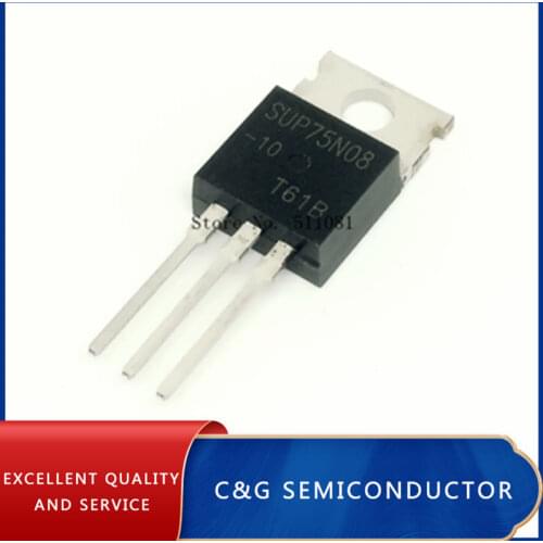 5PCS SUP75N08 SUP75N08-10 75A 80V TO-220 transistor