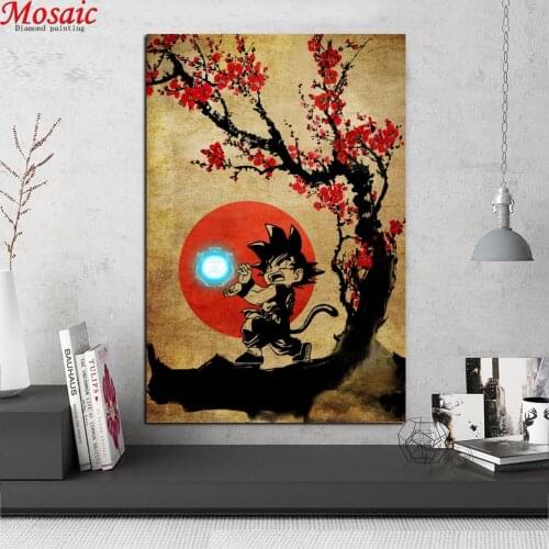 Diamond Painting Full Square Diamond Embroidery Japanese Anime Goku Picture Of Rhinestones Diamond Mosaic Full Display drill