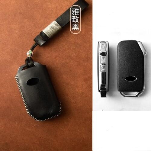 Genuine Leather Car Remote Key Cover Case For KIA Sportage R GT Stinger GT Sorento Cerato Forte KX3 K5 2017 2018 2019 2020 2021
