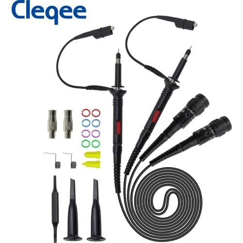 Cleqee High quality P2000 Series DC-60MHz~200MHz Oscilloscope Probe X1/X10 P2060 P2100 P2200 BNC Test Lead kit