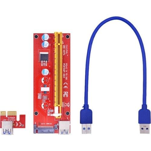 For BTC LTC ETH Mining Miner PCI-E Expansion Card PCIE X1 To X16 Extender 15Pin SATA Power Converter Adapter USB 3.0 Cable