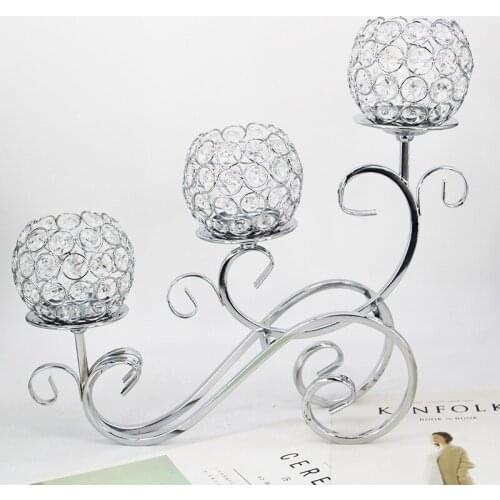 European 3 Arms Decorative Candle Holders Wedding Crystal Candleabra For Romantic Candlelight Dinner Lantern Holder Candelabros