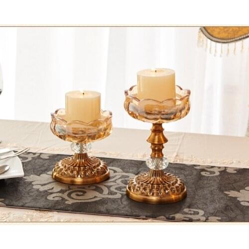 Europe crystal glass candle holders home decor candlestick wedding centerpieces candle holder candelabra porta velas decorativas