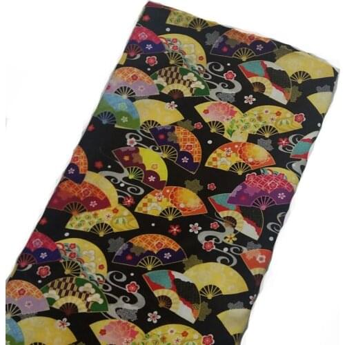 Brand New Colorful Fans Drawing Printed Cotton Fabric 010 Fabric Patchwork for Cloth Dress Party Home Decor