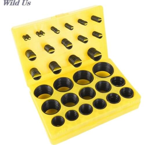 NBR O Ring Seal Kit Rubber O-ring Sealing Gasket Assortment Set for Car Universal 386pcs Black 30 Different Sizes