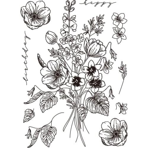 Beautiful flowersTransparent Clear Silicone Stamp/Seal for DIY scrapbooking/photo album Decorative clear stamp A1033
