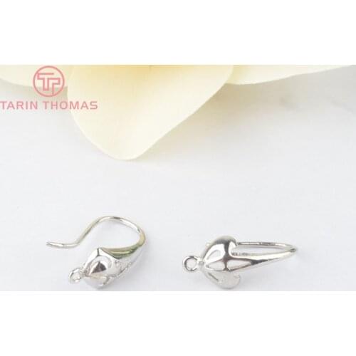 10PCS 17MM Copper Imitation Rhodium Earring hook for Earring Jewelry Making Findings Accessories