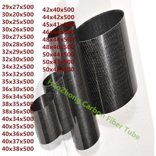L500mm High Quality 3k Carbon Fiber Fabric Wound Tube 29mm 30mm 32mm 34mm 35mm 36mm 38mm 40mm 42mm 44mm 45mm 46mm 48mm 50mm