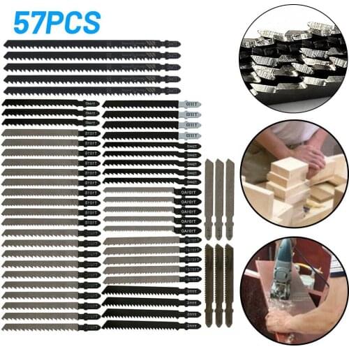 57Pcs Jig Saw Blade Wood Cutting T-Shank T118A T118B T144D T111C T111D T244D T101BR T101AO T101B T101D For Bosch Dewalt Makita