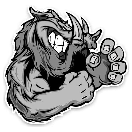 Hot Fashion Strong Unfriendly Plump Wild Boar Car Stickers Waterproof Bumper Boot KK Vinyl Decalss PVC 14cm X 14cm