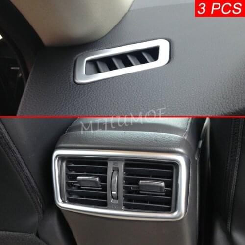 For Nissan Rogue Sport X-Trail T32 Matte Chrome Dashboard + Rear Armrest Air Vent Cover Trims Surrounds Accessories