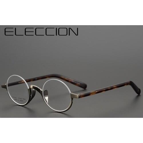 ELECCION Vintage Titanium Optical Prescription Glasses Frame Men NEW Japan Eyeglass Frames Small Round Rim Myopia Spectacles