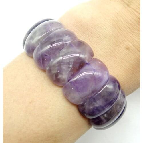 Natural Gem Stone Purple Crystal Labradorite Tiger Eye Beads Bracelet DIY charm Jewelry Energy Bracelets Stretch Chain Bracelets
