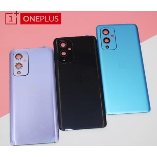 Original Oneplus 9 Back Glass Rear Housing Cover Replacement Back Door 1+ 9 Battery Case For One plus 9 With Camera Lens + Logo