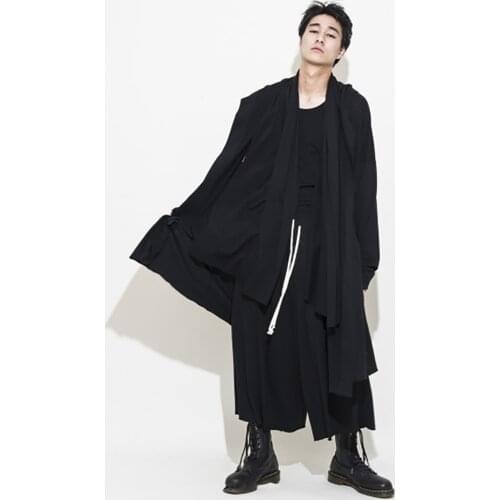 Autumn And Winter Men Casual Loose Pants Skirts Plus Size Wide Leg Pants Personality Ankle-length Pants Singer Costumes