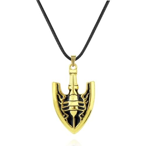 Anime JOJOS BIZARRE ADVENTURE Small Shovel Necklace Metal Leather Rope Chain Unisex Bag Necklaces Pendant Higashikata Josuke