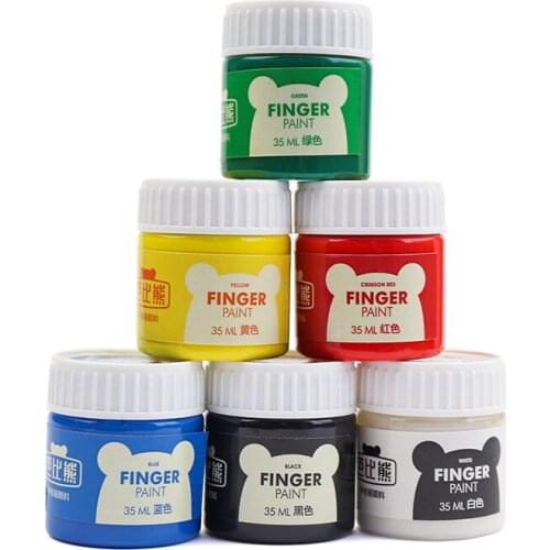 Finger Pigment Washable 35ML Children Educational Toy Finger Painting Tool Kit 6 Colors Painting Pigment Gentle and Delicate Kid