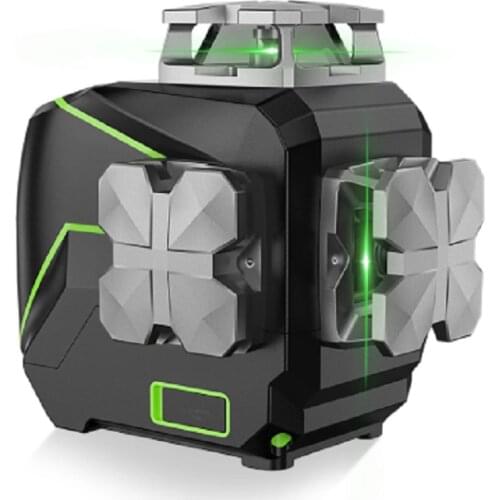 Huepar 8 Lines Cross Laser Level Green Beam Self-leveling Manual Level Tools with Metal Cover & USB Charger / Dry Li-ion Battery