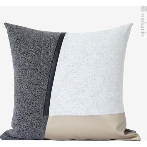 Modern model room sofa pillow gold gray slash hit color square pillow living room pillow bedroom cushion bed head pillow cover