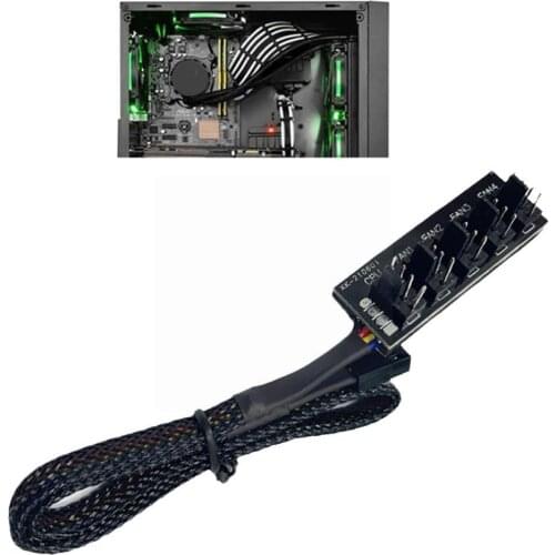 Fan Hub1 Tot 5 Temperature Control Wiring CPU Hub Computer Power Splitter Cooler Case Supply Chassis Adapter Controller H3S7