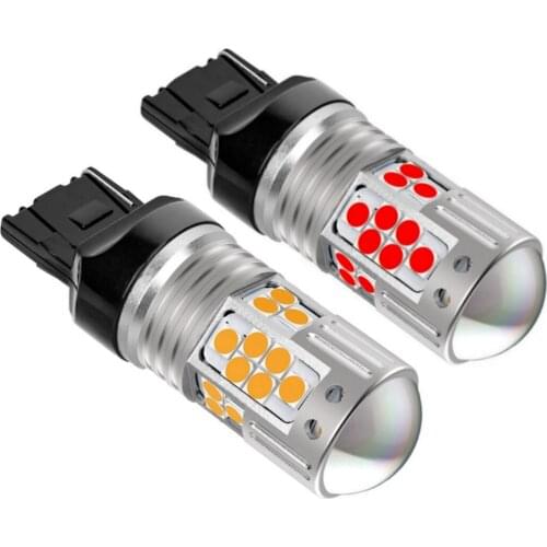 2Pcs New T20 7440 W21W WY21W Super Bright LED Car Tail Brake Bulbs Turn Signals Auto Backup Reverse Lamp Daytime Running Lights