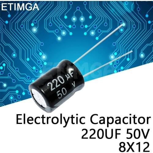 10PCS/LOT 220UF50V 50V220UF 8*12 8X12 Electrolytic Capacitor 50V 220UF