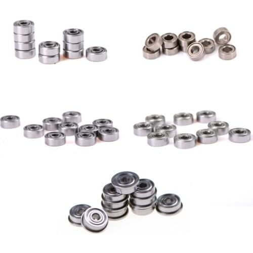 10pcs/lot MR63ZZ/606ZZ/F623ZZ/623ZZ/624-ZZ Single Row Deep Groove Steel Sealed Flanged Pulley Miniature Wheel 3D Printers Parts