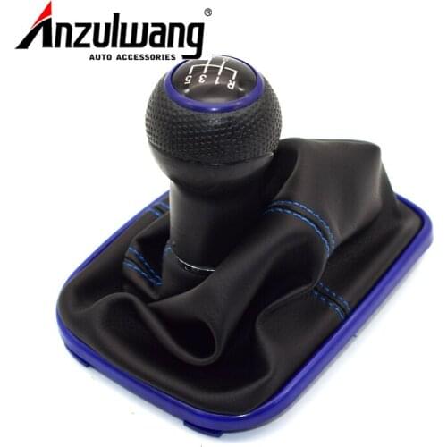 12mm 5 Speed Blue Gear Shift Knob Shifter Gaitor Boot For Volkswagen VW 1999-2004 Golf 4 IV MK4 GTI R32 Bora Jetta