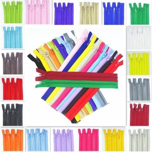 3# Opening Nylon Zippers Tail Resin 20Cm-60Cm Suitable For Clothing 50Pcs