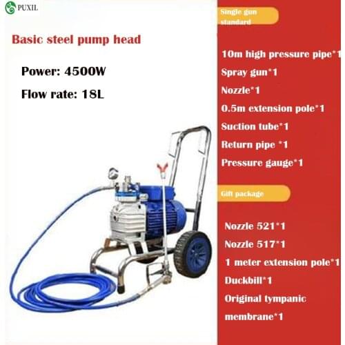 4500W/22L Big Flow Double Guns High-pressure Airless Wall Paint Spraying Machine For Latex Paint emulsion varnish Coating Paint