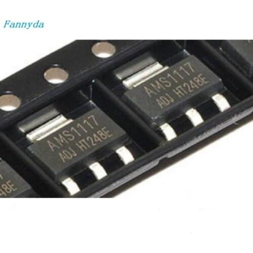 50pcs a pack transistor triode AMS1117-ADJ adjustable package SOT-223 power IC, reduction voltage IC ,Voltage stabilizing chip