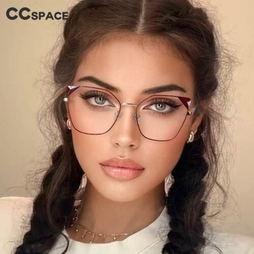 53143 Blue Light Blocking Metal Ladies Eyewear Cat Eye Decorative Vintage Spectacles Womens Computer Eyeglasses