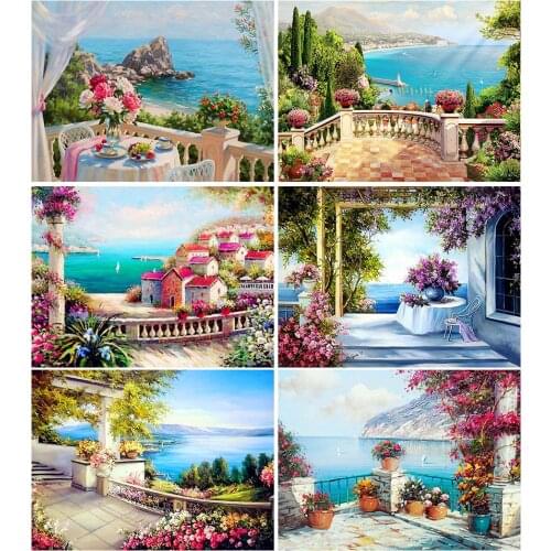 5D DIY Diamond Painting Full Square Landscape Flowers Sea Cross stitch Kits Embroidery Mosaic Art Picture Of Rhinestones Decor